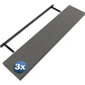Casaria 3x Wandregal 110cm Holz Matt Grau Regal