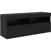 vidaXL TV-Wandschrank mit LED Schwarz Eichen-Optik 100 x 30 x 40 cm