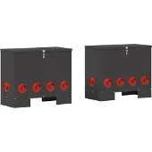 vidaXL Hühnerfütterer 2 pcs Schwarz 60,5 x 29 x 51 cm