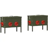vidaXL Hühnerfütterer 2 Olive Grün 41,5 x 20,5 x 33 cm 15 kg