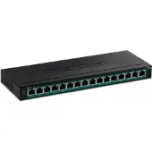 Trendnet TPE TG160H - Switch - 16 x 10/100/1000 (PoE+) - an Rack montierbar - PoE+ (123 W) - TAA-konform