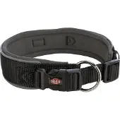 Trixie Premium Halsband Hond Extra Breed Zwart / Grafiet Grijs