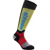 Alpinestars MX Plus Socken Schwarz Rot Hellblau Größe S