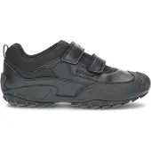 Geox J Savage 2 Strap Slip On Kinder Lederschuhe in Schwarz – undefined / Schwarz