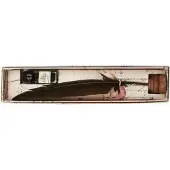 Rubinato Federhalter Gänsefeder schwarz ca. 16cm lang