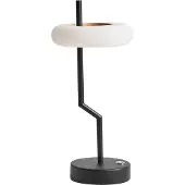 Beliani Tischlampe Schwarz Metall Kabellos Wiederaufladbar Touch Funktion Dimmfunktion USB Kabel Indoor Outdoor Tischleuchte Schreibtischlampe