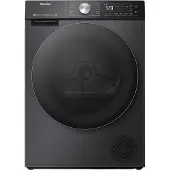 Hisense 5S Freistehender Wäschetrockner mit Wärmepumpe, 10 kg, Freistehend, Frontlader, Wärmepumpe, Schwarz, Tasten, Drehregler, Berührung, Rechts