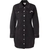 Calvin Klein Damen Kleider Ls Denim Mini Dress Ck - Antraciet - Größe M