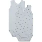 Sanetta Baby-Body ärmellos (Doppelpack) blau Regenbogen 104