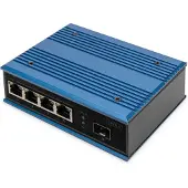 Digitus 4 Port Fast Ethernet Netzwerk PoE Switch, Industrial, Unmanaged, 1 SFP Uplink, Unmanaged, Fast Ethernet (10/100), Vollduplex, Power over Ethernet (PoE)