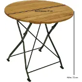 FRG Klapptisch Holztisch Gartentisch Tisch, rund, Gestell dunkel Grün 77 cm