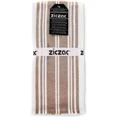 Ziczac Küchenhandtuch Culinary Duo Stripe Braun (3er-Set) - 50 x 76 cm