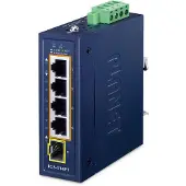 Planet IP30 Compact size 4-Port IGS-514PT, Unmanaged, Gigabit Ethernet (10/100/1000), Vollduplex, Power over Ethernet (PoE), Wandmontage