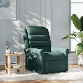 vidaXL Hochwertig Massagesessel Dunkelgrün Stoff 4015652