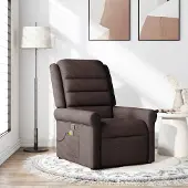 vidaXL Möbel Massagesessel Dunkelbraun Stoff - Fernseh- & Relaxsessel 4015651