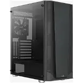 Aerocool Prism-G-BK-v1, Midi Tower, PC, Schwarz, ATX, micro ATX, Mini-ITX, ABS, Metall, Gehärtetes Glas, Gaming