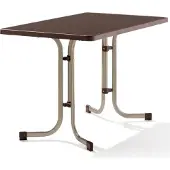 Sieger Tisch 233/CM 115 x 70 champagner Gestell aus Stahl in champagner, Tischplatte aus Mecalit-Pro in mocca