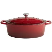 Assheuer & Pott APS 88308 Bräter mit Deckel 5 STARS, Gusseisen, induktionsgeeignet, ofenfest, inkl. Deckelhalter, 33 x 25 cm, 5 Liter, rot