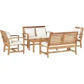 vidaXL Gartensofa-set 5 stk. Natur Massives Teakholz