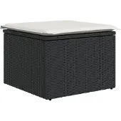 vidaXL Gartensofa-set 6 stk. Schwarz und Creme Poly-Rattan