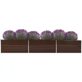 vidaXL Garten-Hochbeet Verzinkter Stahl 480x80x45 cm Braun