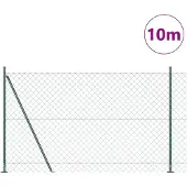 vidaXL Maschendrahtzaun mit Betonsockel 10 x 1,5 m Grün Netz