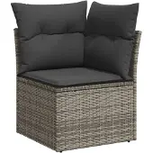 vidaXL Gartensofa-set 5 Stk. Grau Poly-Rattan