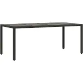 vidaXL Garten Essgruppe 9 Stk. Schwarz Poly-Rattan