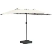 vidaXL Garten-Sonnenschirm Sand 385 x 209 x 244 cm Polyester und Stahl