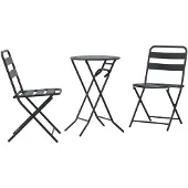vidaXL Garten Bistro Set 3 Stk. Anthrazit Stahl