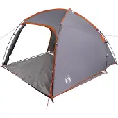 vidaXL Hütten-Zelt mit Dach Grau und Orange 370 x 230 x 185 cm Taft