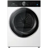Midea MD210H100WB-B, Freistehend, Frontlader, Wärmepumpe, Weiß, Drehregler, Berührung, Links