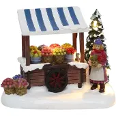 Santaville Nostalgischer Blumenwagen Florist mit LED Polyresin 14 cm (multi)