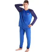 Munich MU3 Herren-Pyjama aus Samt mit Rundhalsausschnitt und langen Ärmeln