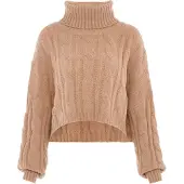 Mymo Rollkragenpullover Damen Beige