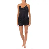 Kisses&love Damen Schlafanzug 2200 mit Rundhalsausschnitt und Strapsen