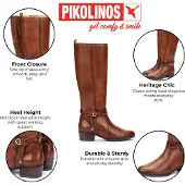 Pikolinos Damen Kniehohe Stiefel aus braunem Leder „Daroca“