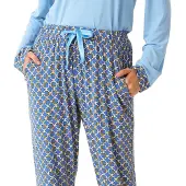 J and J Brothers Damen Langarm-Shirt Schlafanzug JJBDP0901