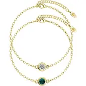 MYC Paris Geburtsstein-Armbänder - Gold, Kristall und Grün