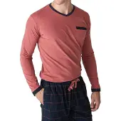 J&j Brothers JJB18 Herren Schlafanzug mit langen Ärmeln aus Baumwolle