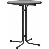 MFG Stehtisch Ø 85x110 cm rund grau klappbar höhenverstellbar Stahlrohrgestell