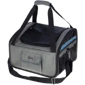 Kerbl Autotasche - - Vacation - Grau/Blau - 44x35x30 cm - Integrierte kurze Leine