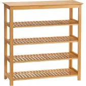 HOMCOM Schuhregal mit 5 Ebenen für Max. 20 Paar Schuhe Bambus 80 x 29 x 82 cm