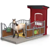Schleich FARM WORLD Ponybox mit Mustang Stute, Tier, Buildings, Farm animals / farm toys, Horse Stable, Horses, 3 Jahr(e), Mehrfarbig