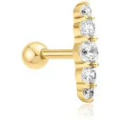 Ania Haie - SINGLE EARRING - BAR BARBELL - gold