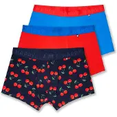 Happy socks Herren Boxershorts, 3er Pack - Trunks, Cotton Stretch, uni/gemustert