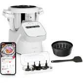 Moulinex HF941AF0, 4,5 l, 16000 RPM, Teig, Kneten, Suppe, Dampf, 120 min, Grau, Weiß, Edelstahl