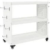 vidaXL Werkzeugwagen Mit Rad Weiß 75 x 35 x 73 cm Kaltgewalzter Stahl