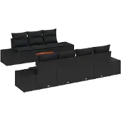 vidaXL Gartensofa-set 8 Stk. Schwarz Poly-Rattan