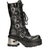 New rock Damen-Leder-Gothic-Mittelstiefel mit mittlerer Wade-373-S33